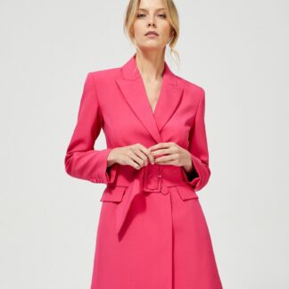 Moodo růžový dámská kabát s páskem