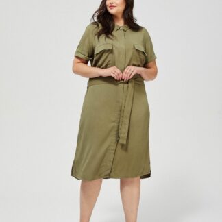 Moodo khaki košilové šaty