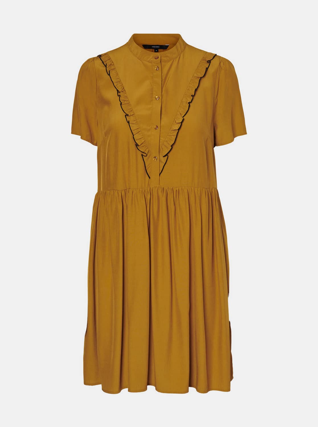 Vero Moda hořčicové šaty se stojáčkem