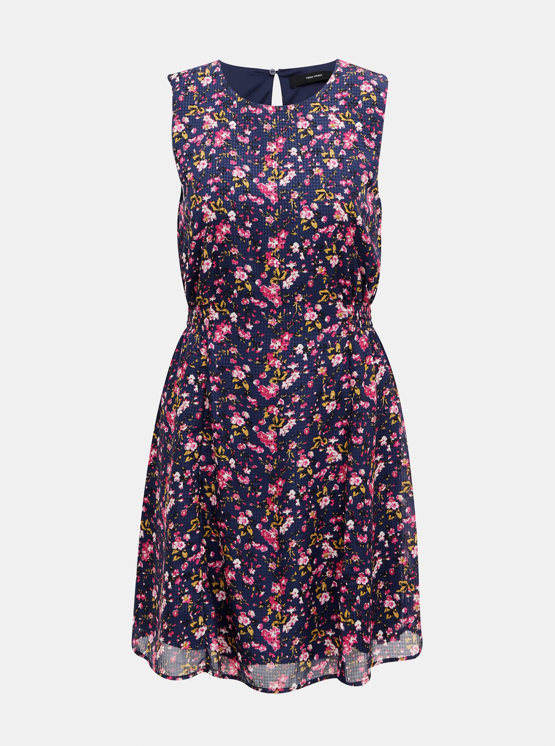 Vero Moda modré květované šaty