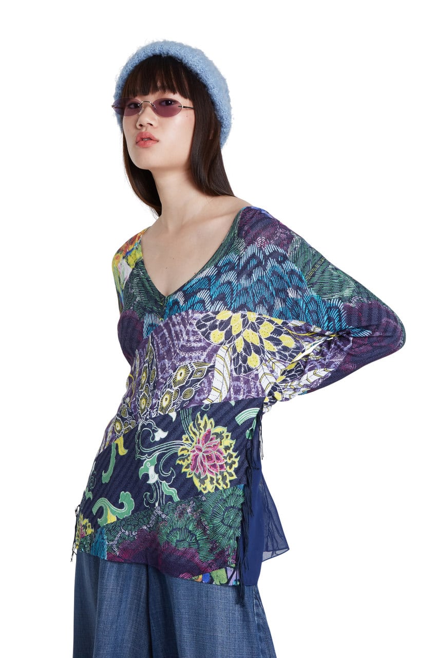 Desigual barevný svetr Jers Helsinki