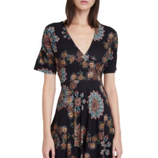 Desigual černé šaty Vest Gogo s mandalami