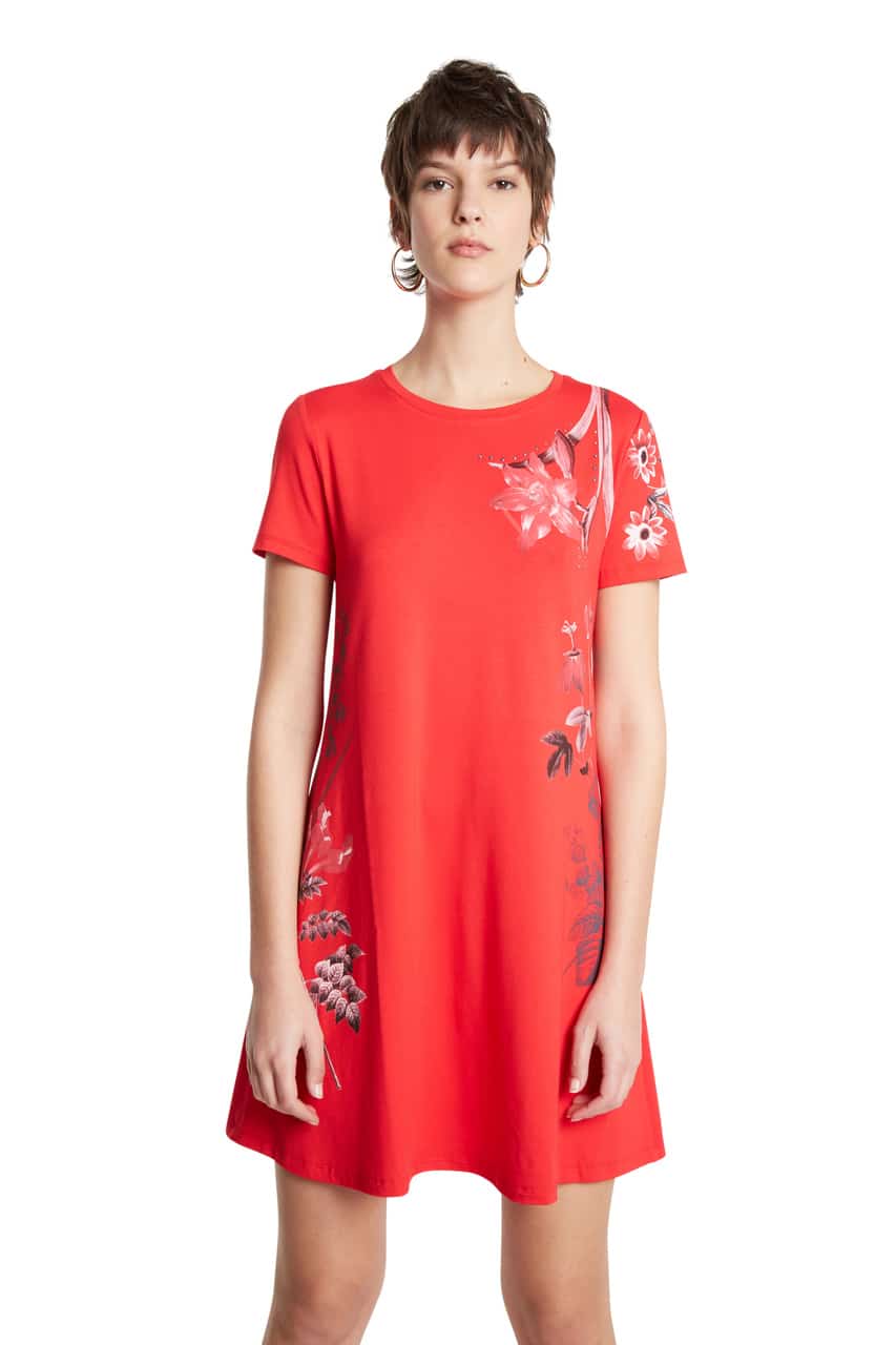 Desigual červené šaty Vest Caroline