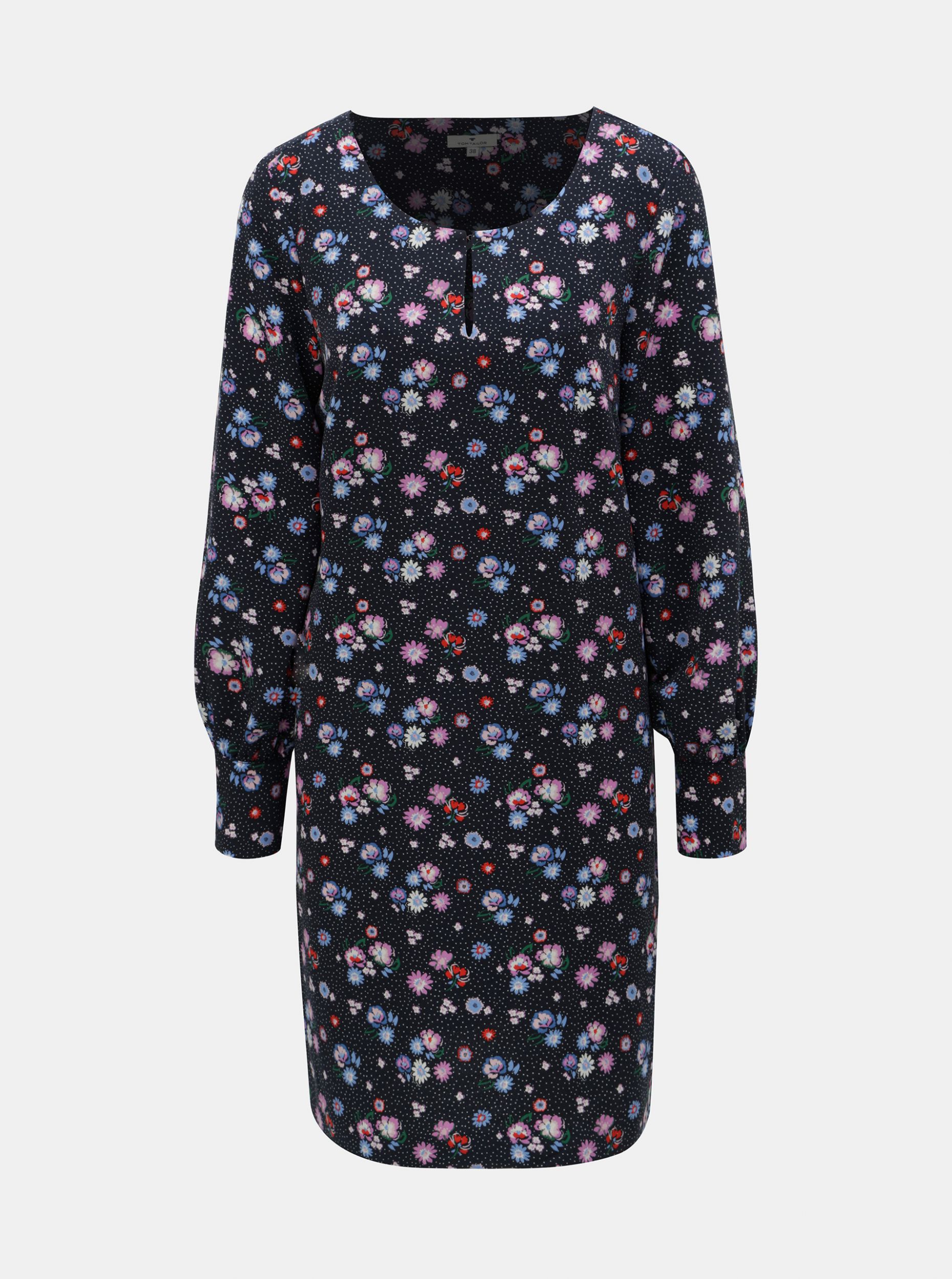 Tom Tailor tmavě modré květované šaty
