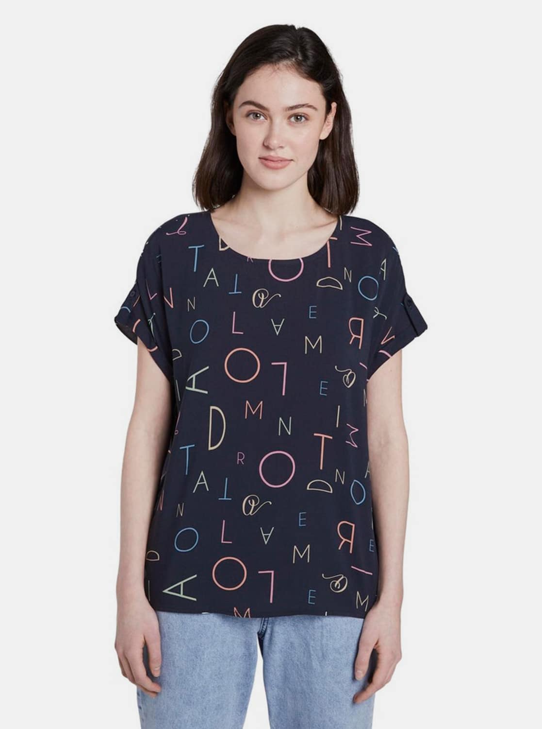 Tom Tailor Denim tmavě modré tričko s nápisy