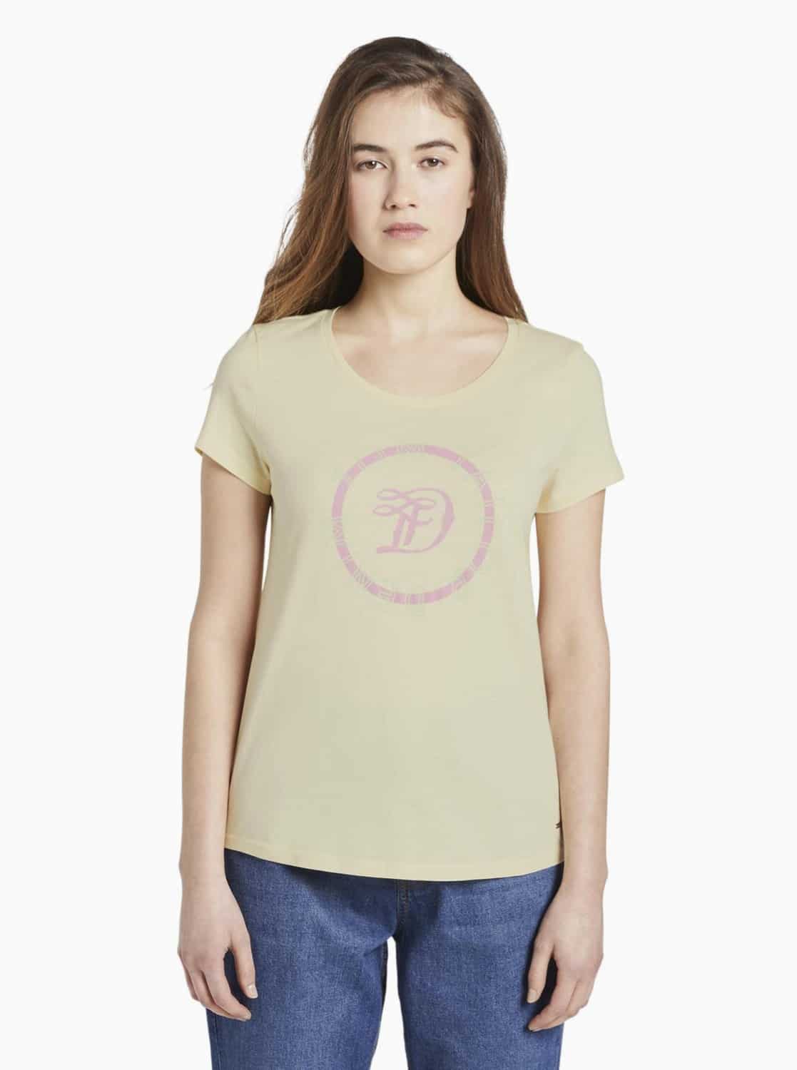 Tom Tailor Denim světle žluté tričko s logem