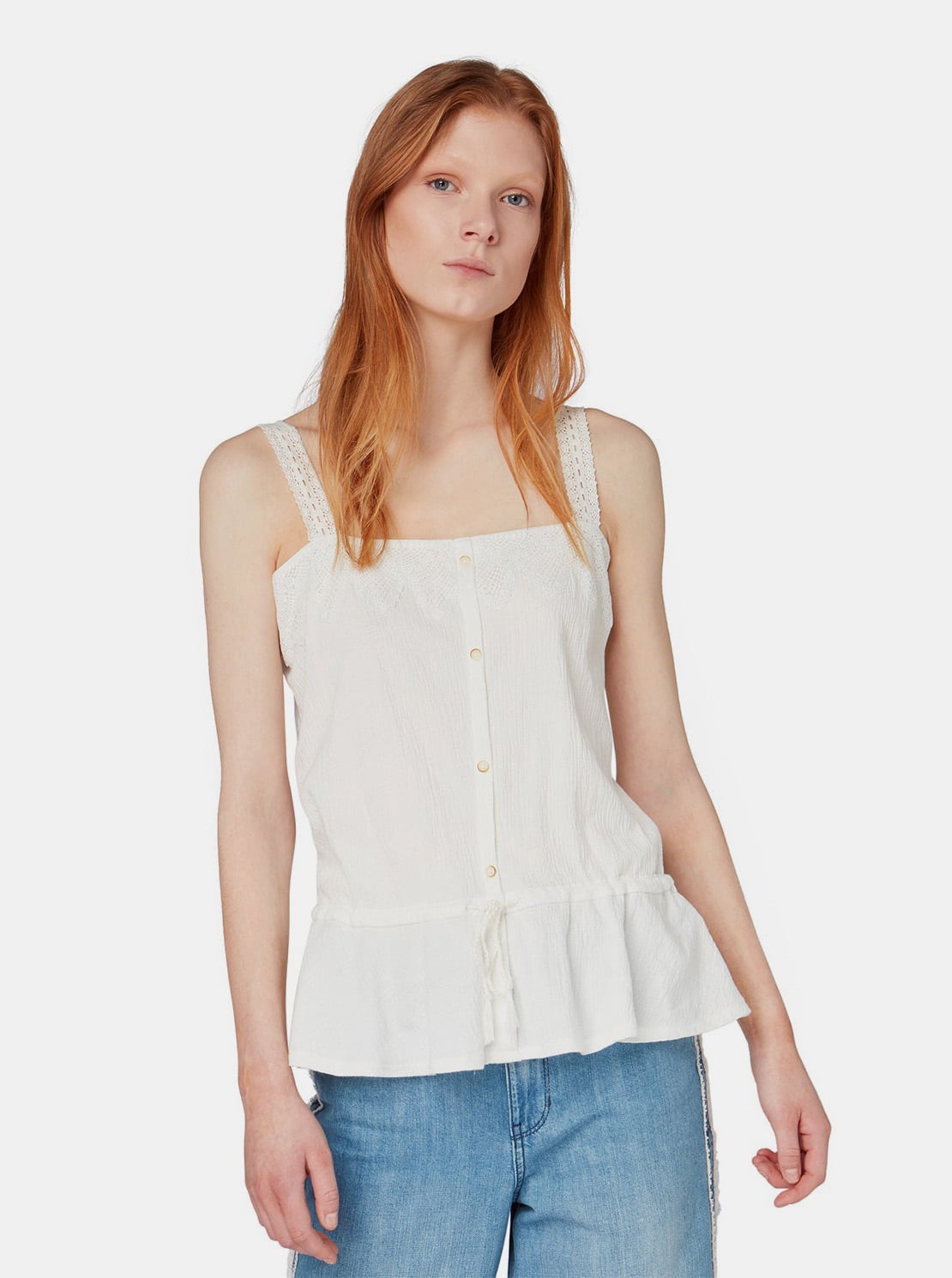 Tom Tailor Denim smetanový dámský top