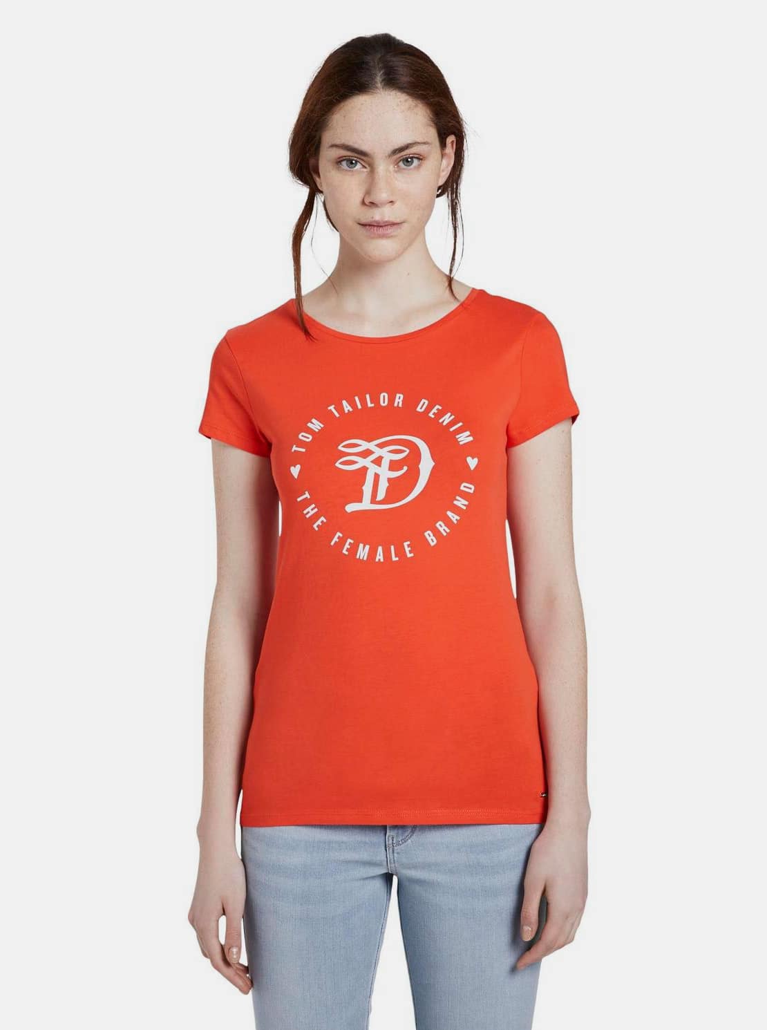 Tom Tailor Denim červené tričko s logem