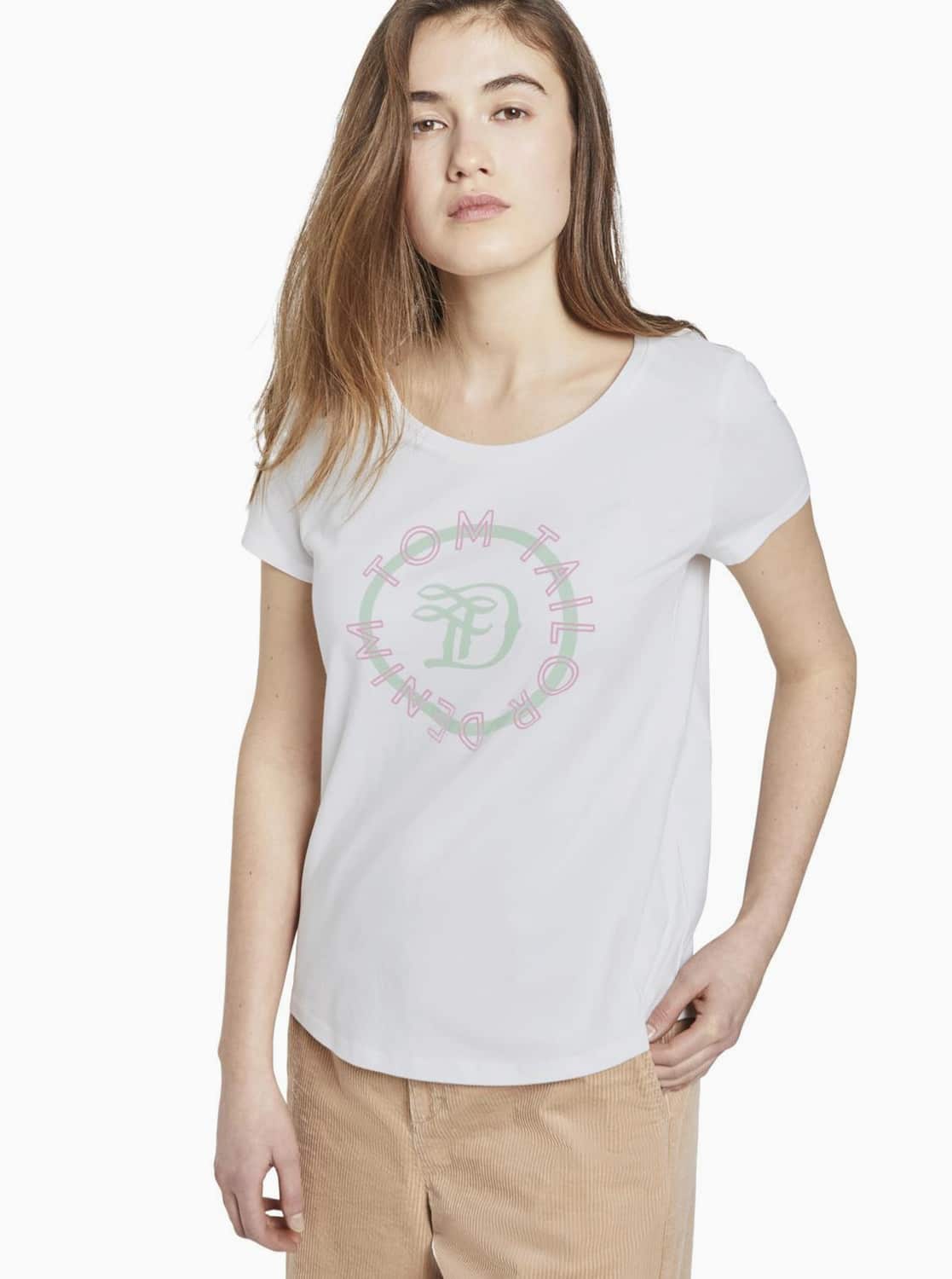 Tom Tailor Denim bílé tričko s logem