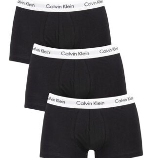 Calvin Klein černý 3 pack boxerek 3 Pack Lo Rise Trunk s bílou gumou