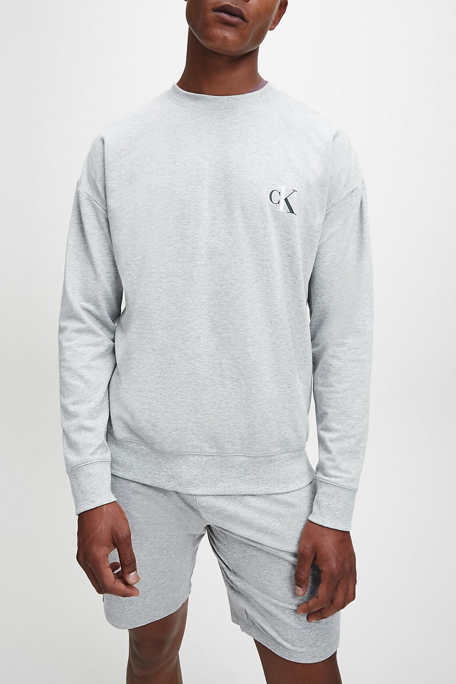 Calvin Klein šedá pánská mikina L/S Sweatshirt