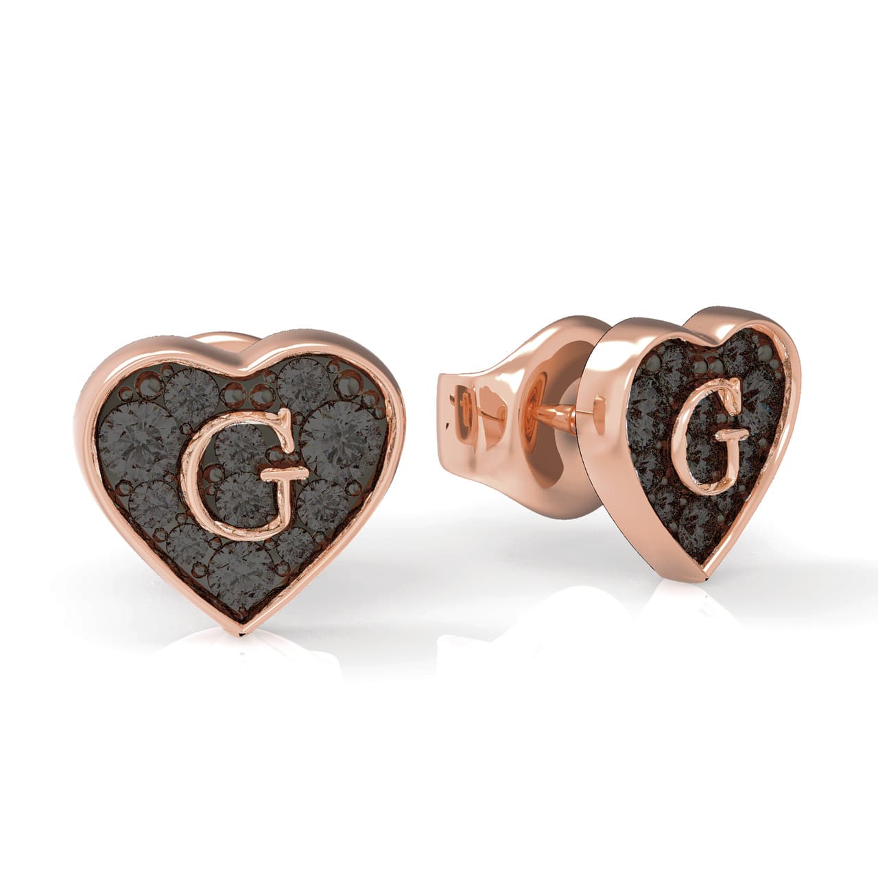 Guess černé náušnice G Shine