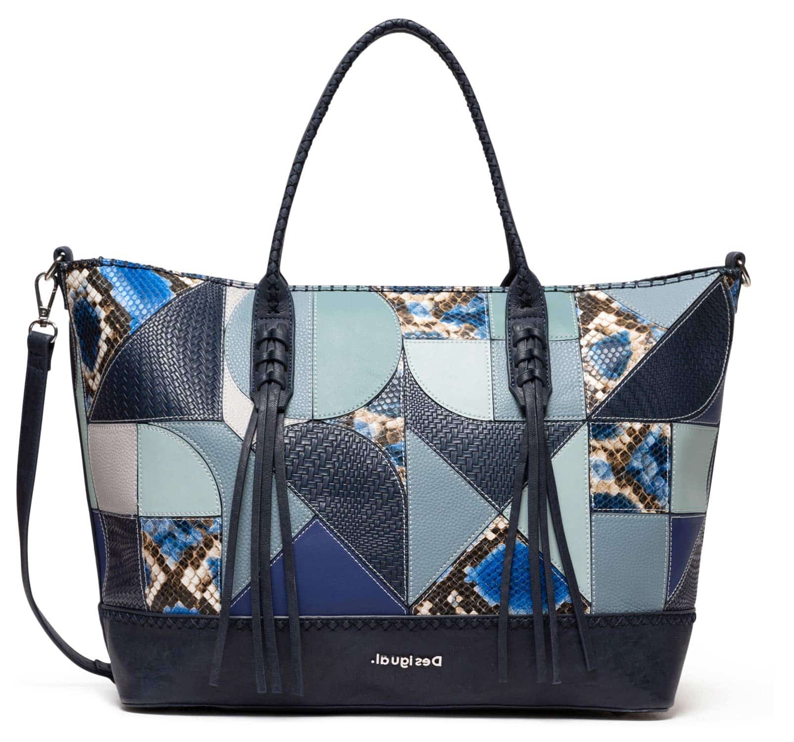 Desigual modrá patchwork kabelka Bols Ayax Holbox