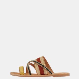 Pieces béžové kožené pantofle Annilu