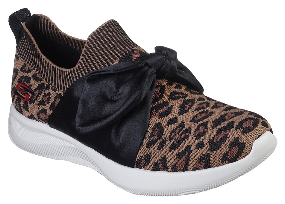 Skechers leopardí tenisky Bobs Sport Squad 2 s mašlí