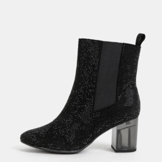 Tamaris černé kotníkové boty s kamínky