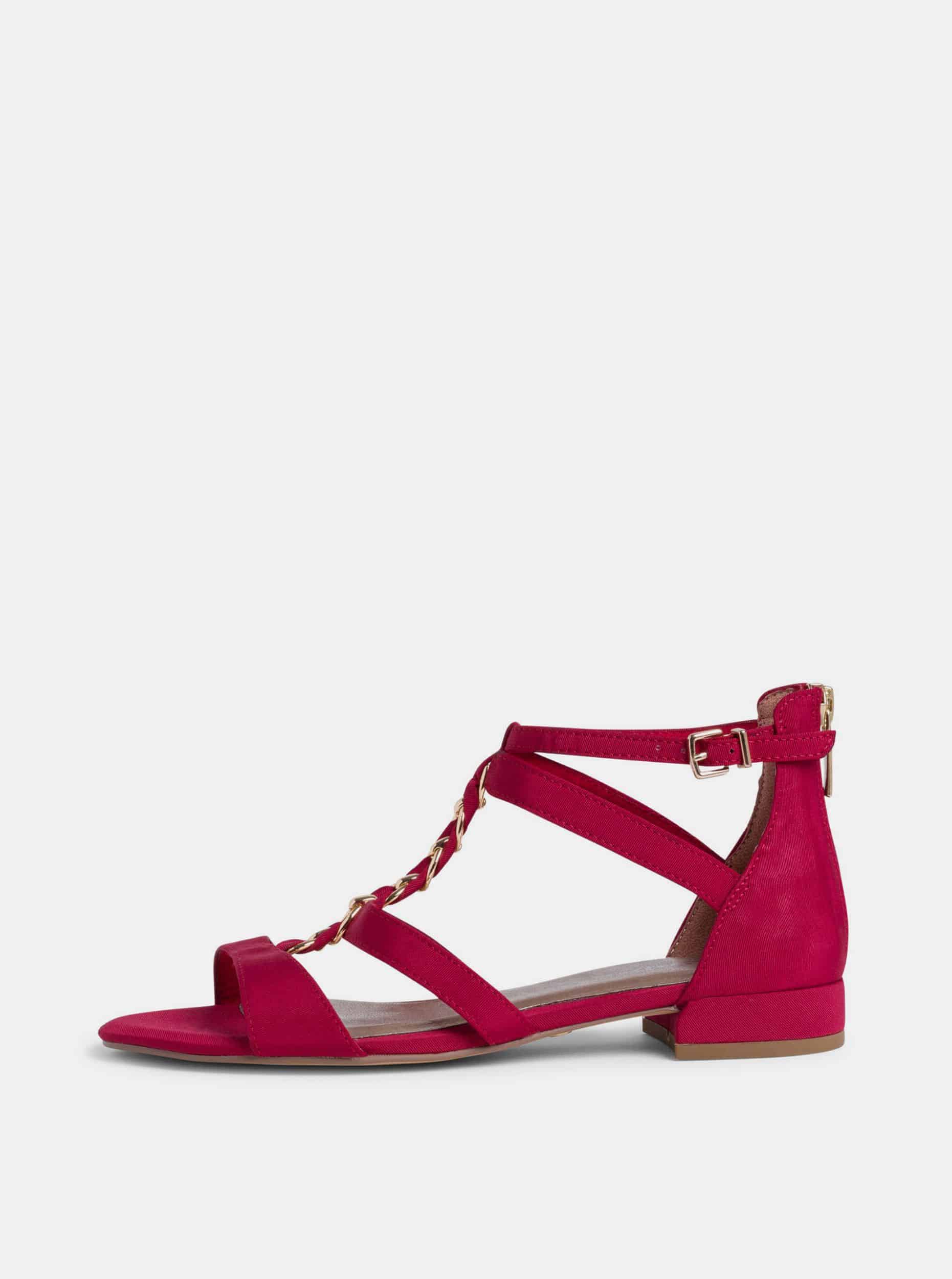 Tamaris červené kotníkové sandály