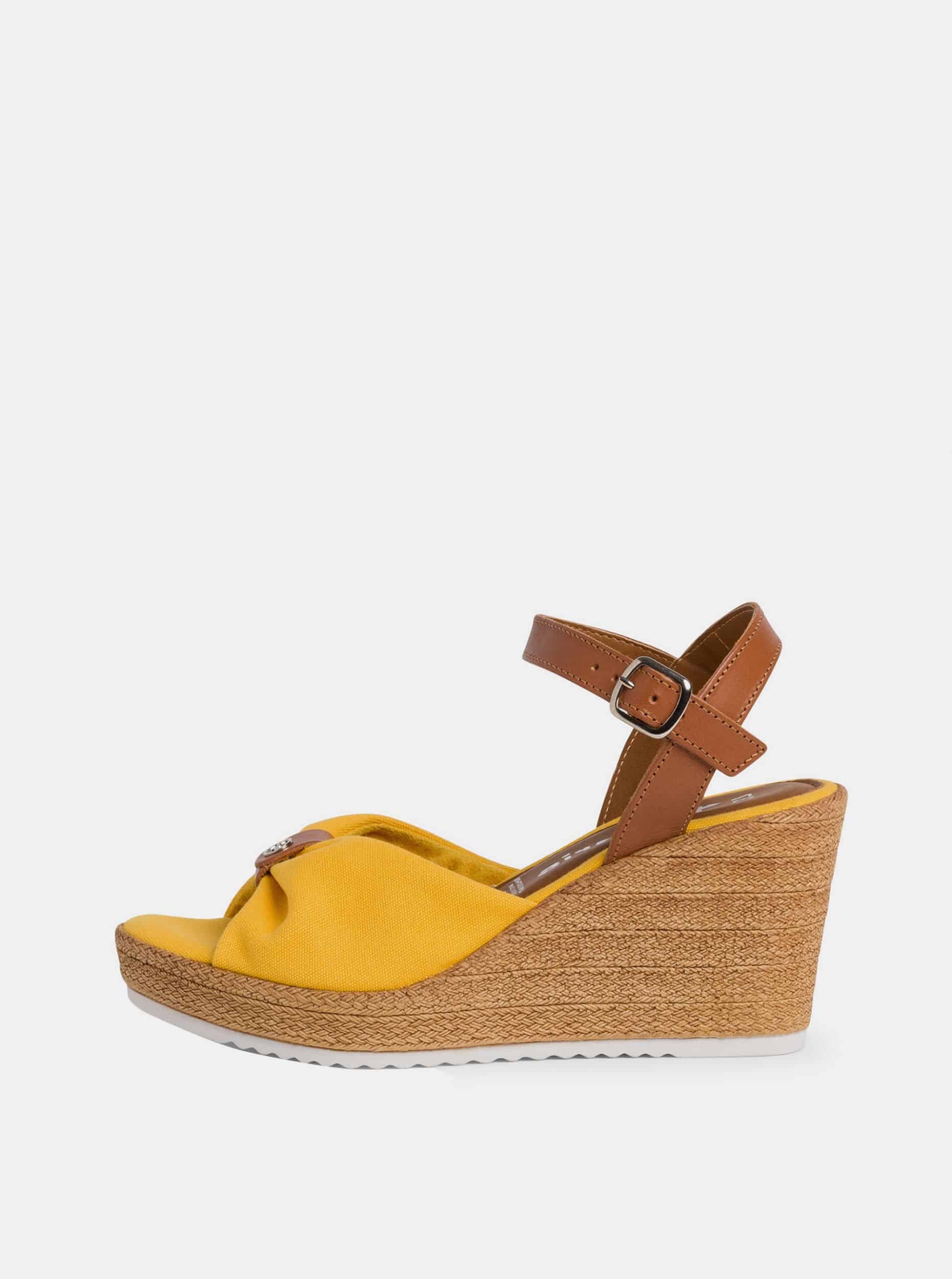 Tamaris žluté boty na klínku