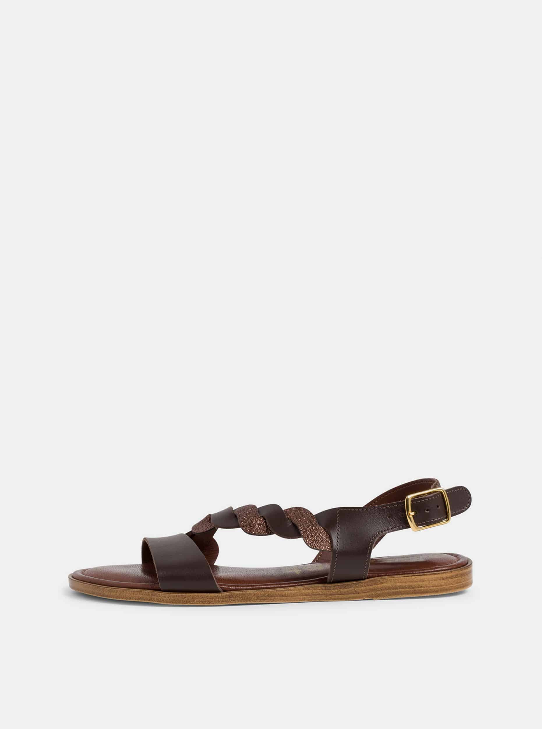 Tamaris hnědé kožené sandály