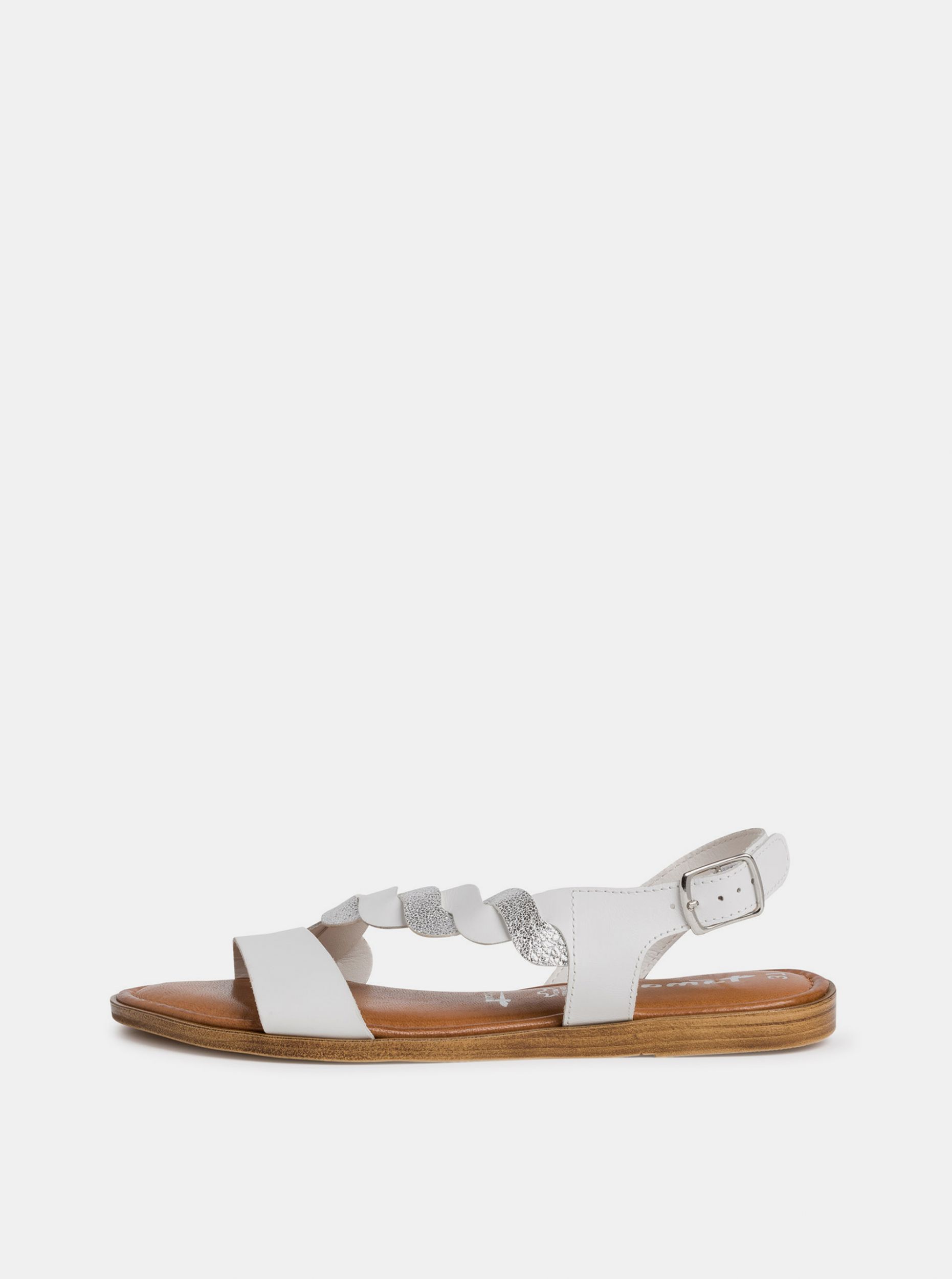 Tamaris bílé kožené sandály
