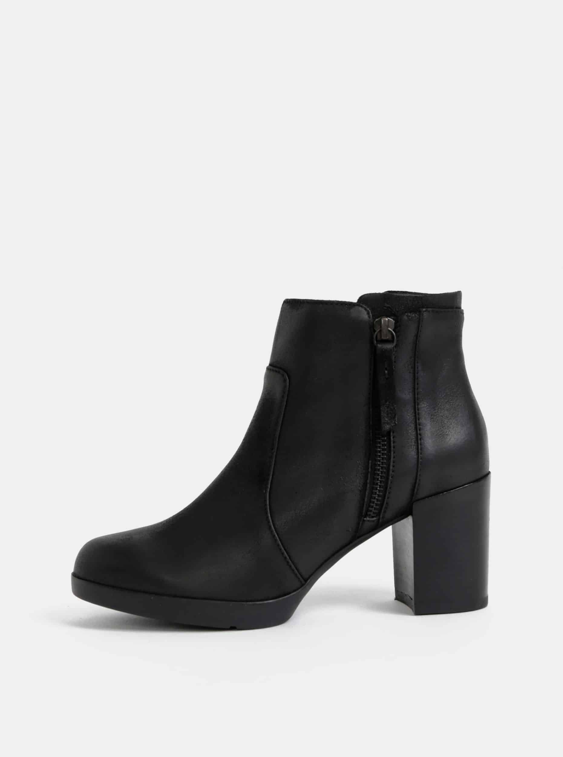 Geox černé kožené kotníkové boty Aneeka