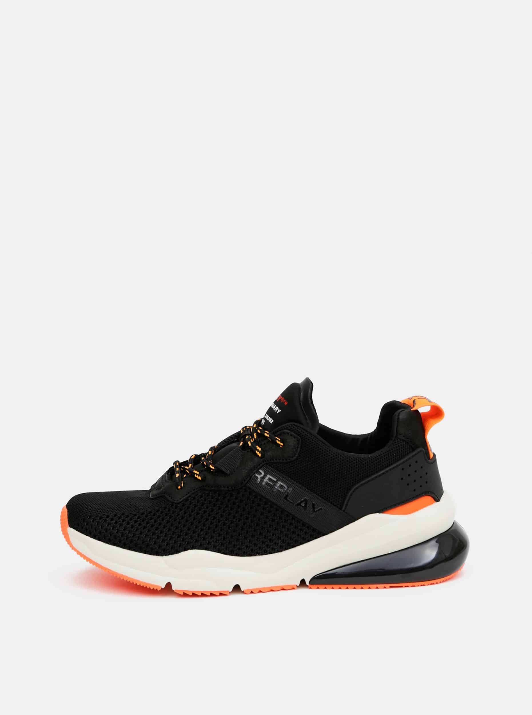 Replay černé pánské tenisky s koženými detaily