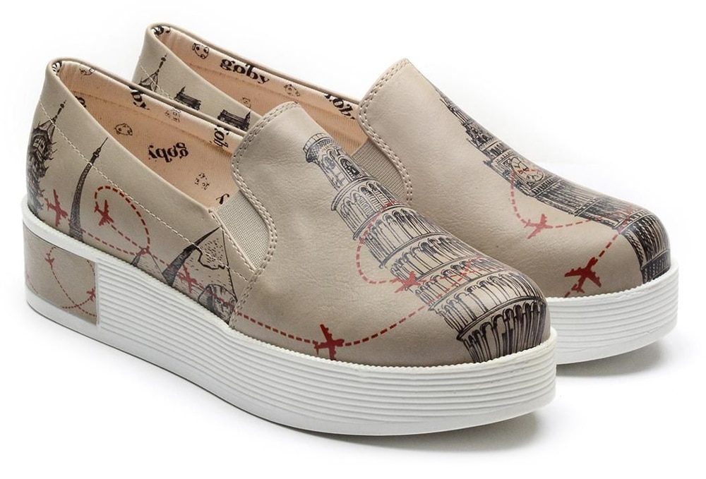 Goby béžové slip on boty na platformě World