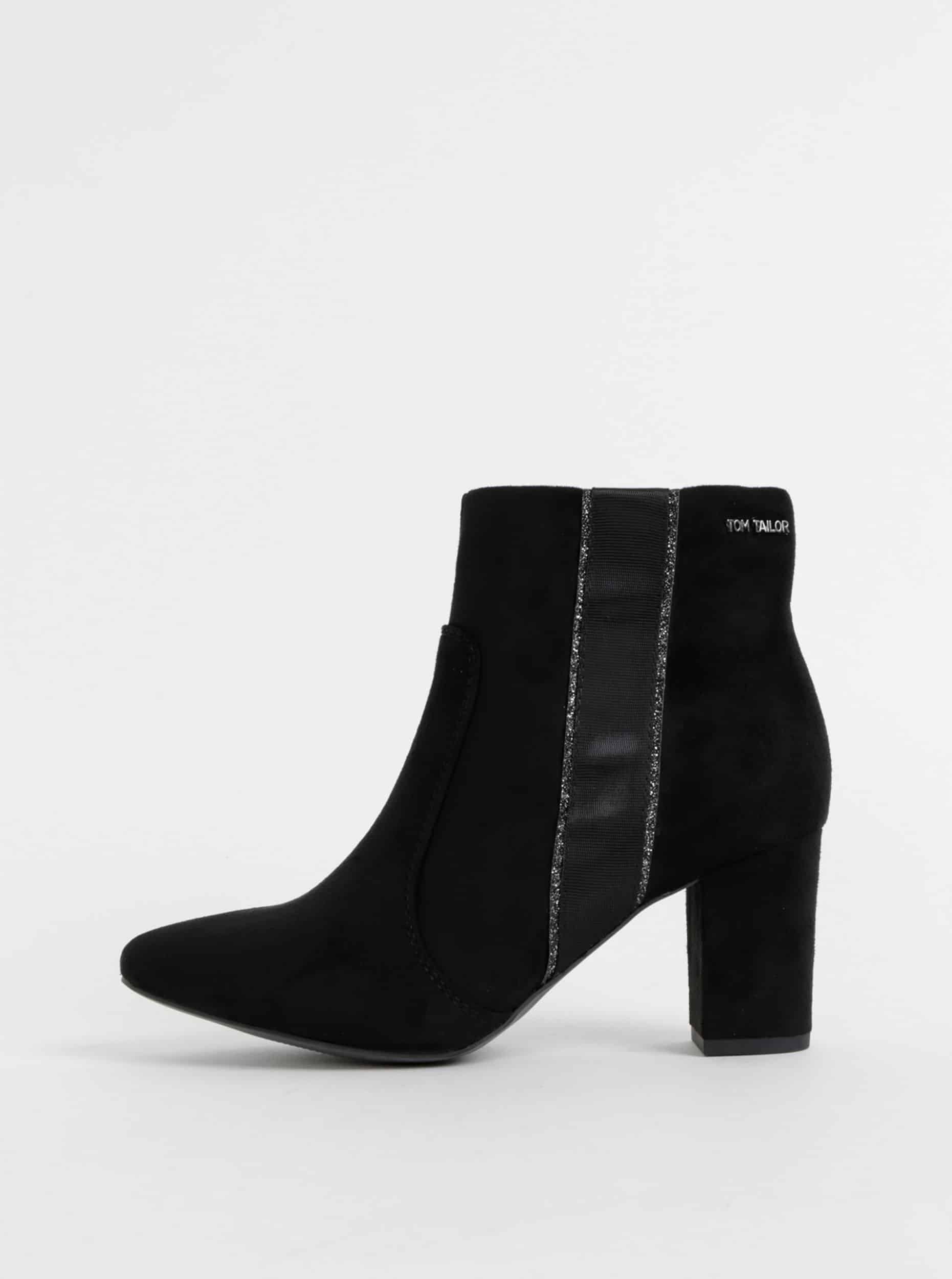 Tom Tailor černé kotníkové boty