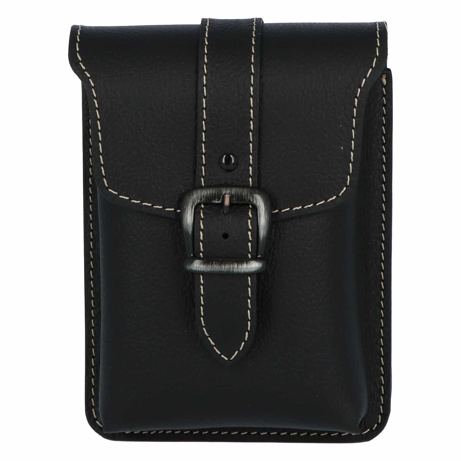 Pánská kožená kapsa na opasek černá - Kabea Hepp 2 černá