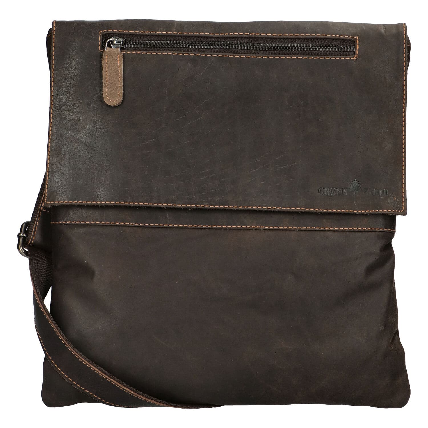 Pánská kožená brašna na doklady tmavě hnědá - Greenwood Olesimos hnědá