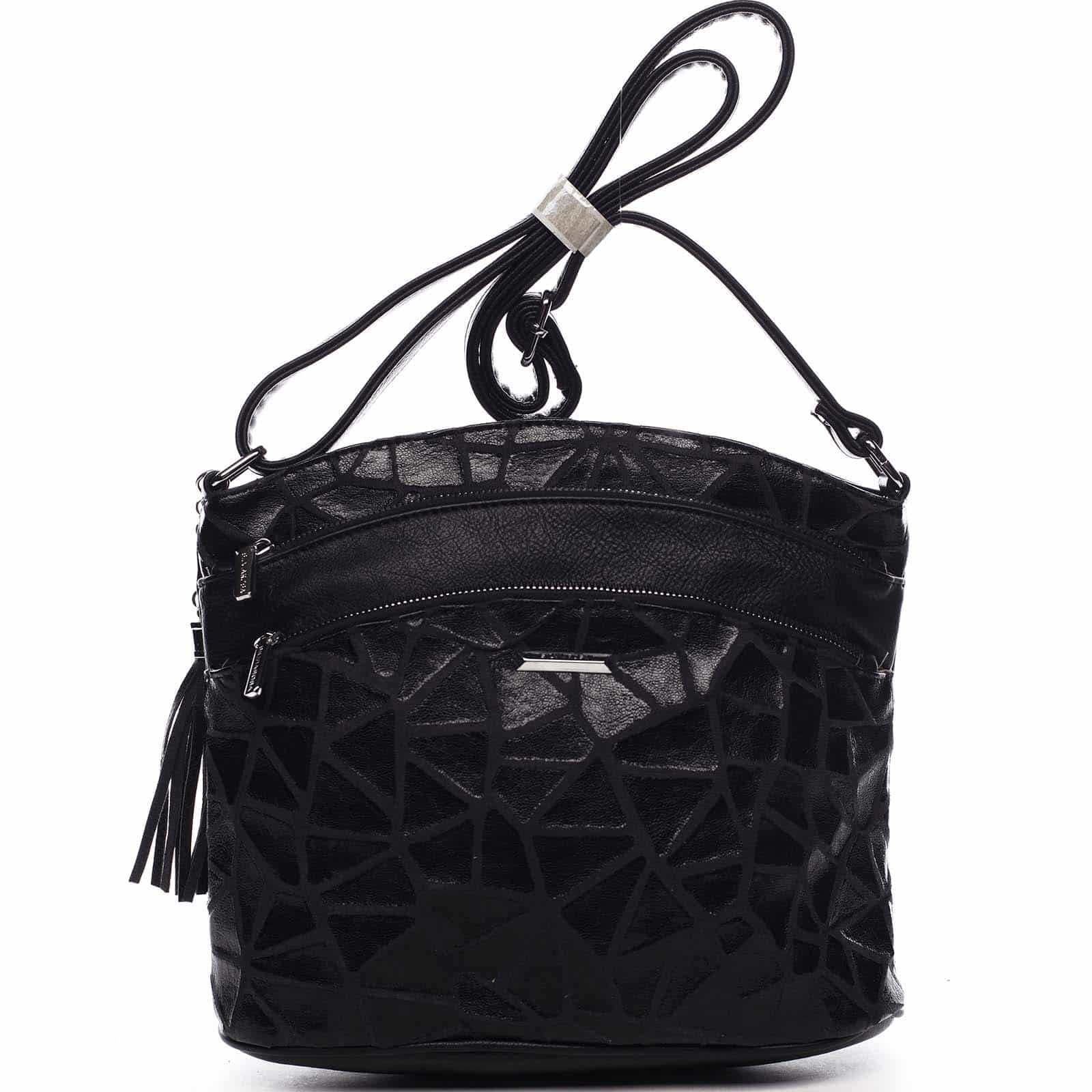 Dámská crossbody kabelka černá - Silvia Rosa Billie Pattern černá