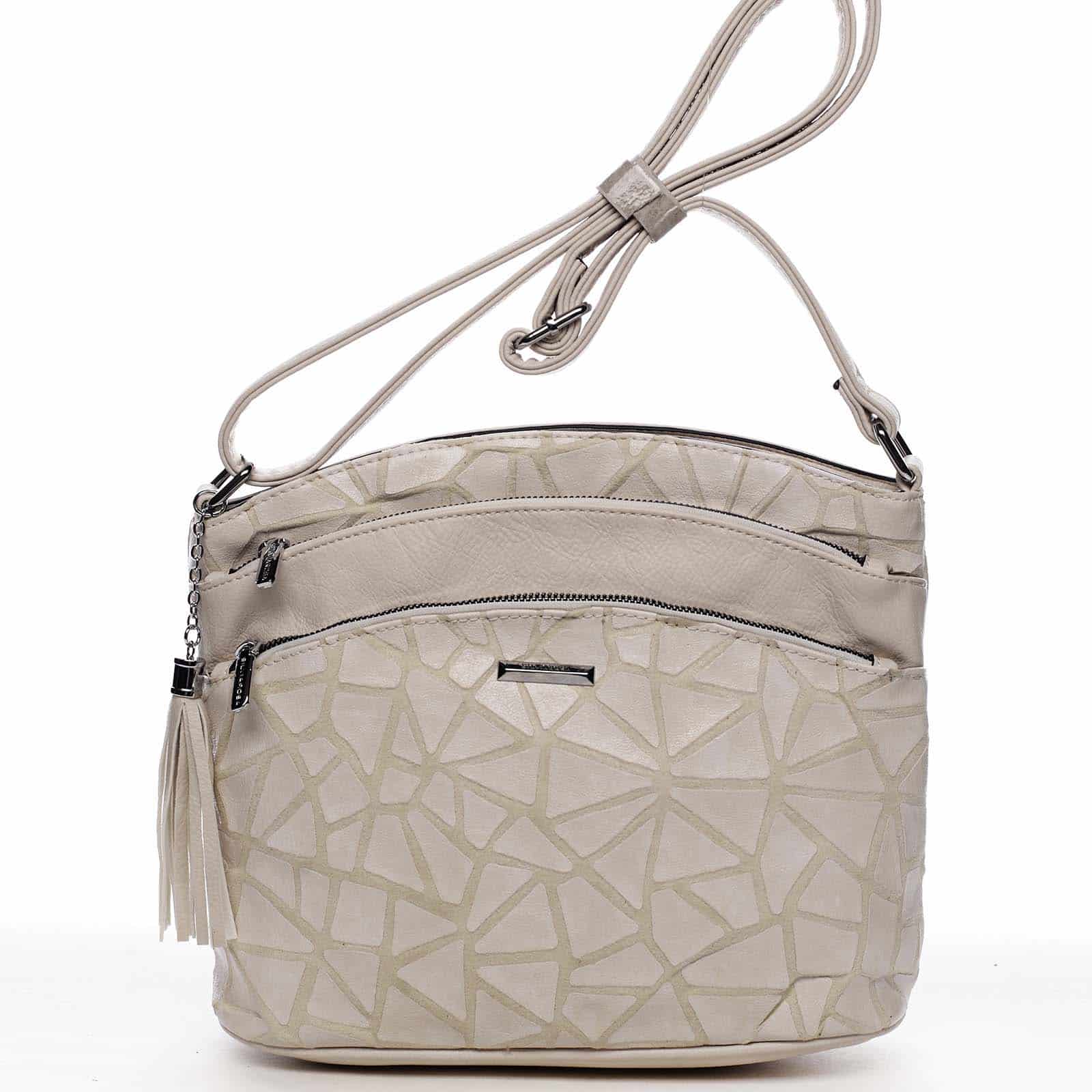 Dámská crossbody kabelka béžová - Silvia Rosa Billie Pattern béžová