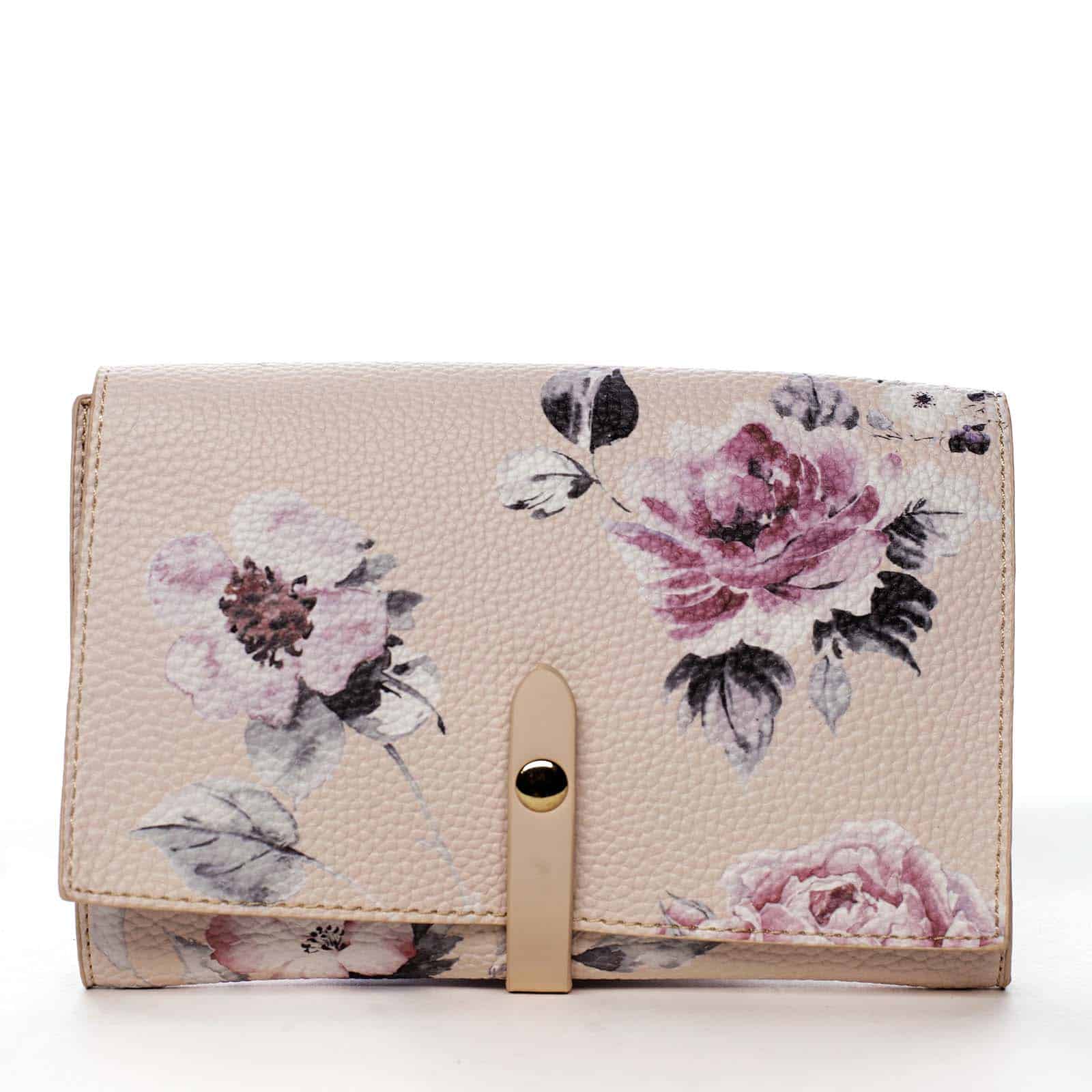 Dámské květované psaníčko pudrové - DIANA & CO Flouw pudrová