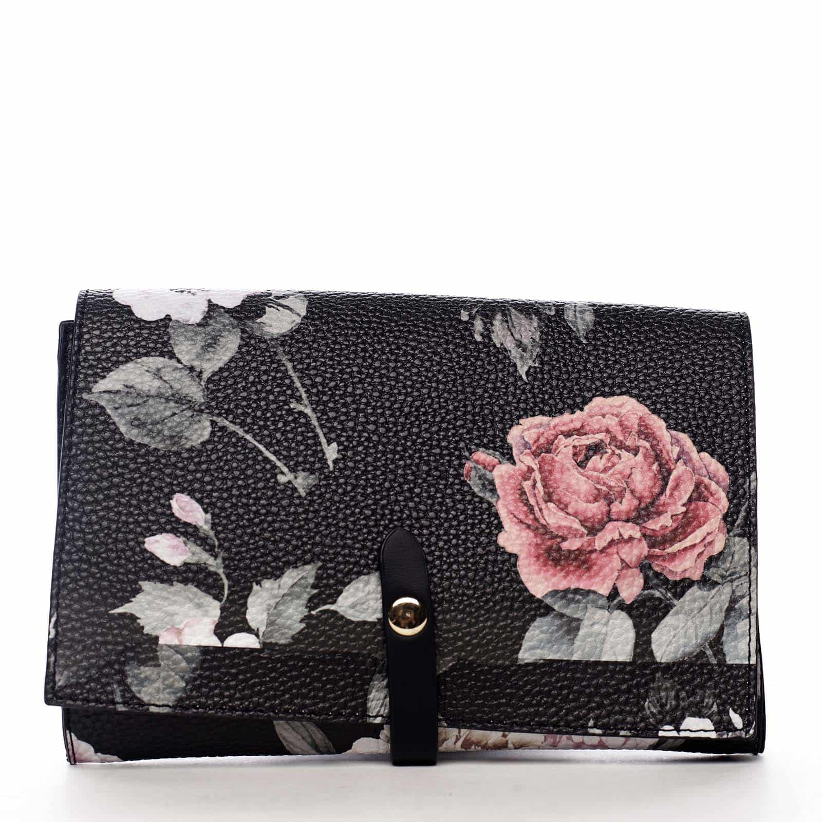 Dámské květované psaníčko černé - DIANA & CO Flouw černá