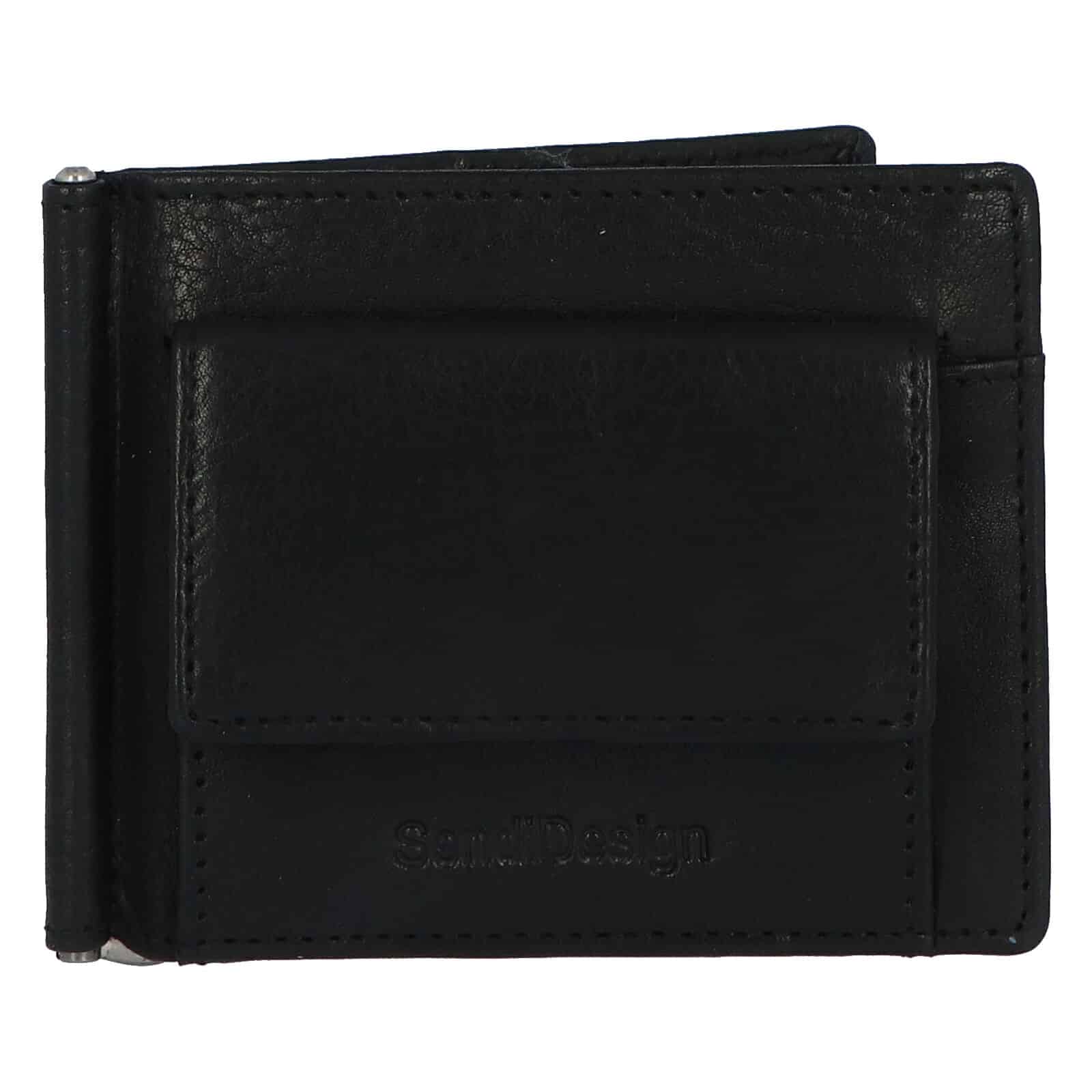 Pánská kožená dolarovka černá - SendiDesign Rtex Dark černá