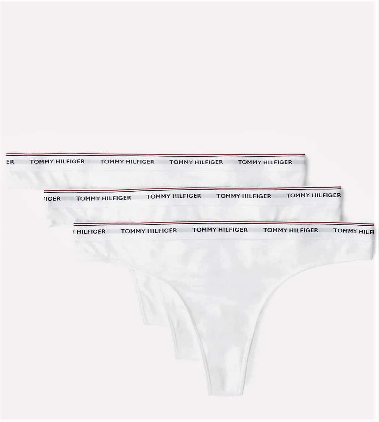 Tommy Hilfiger bílý 3 pack tang 3P Thong Basic