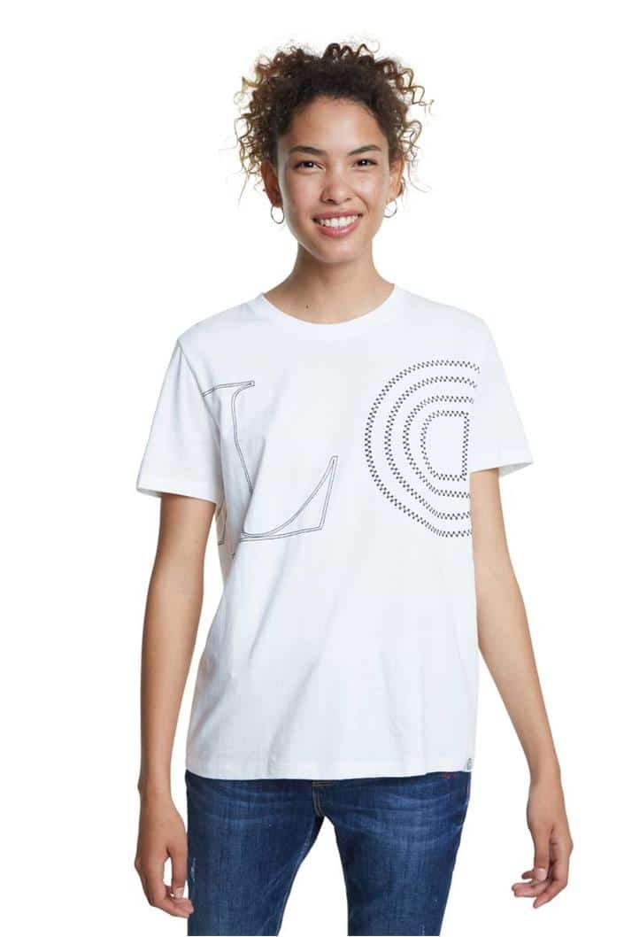 Desigual bílé tričko TS Paris