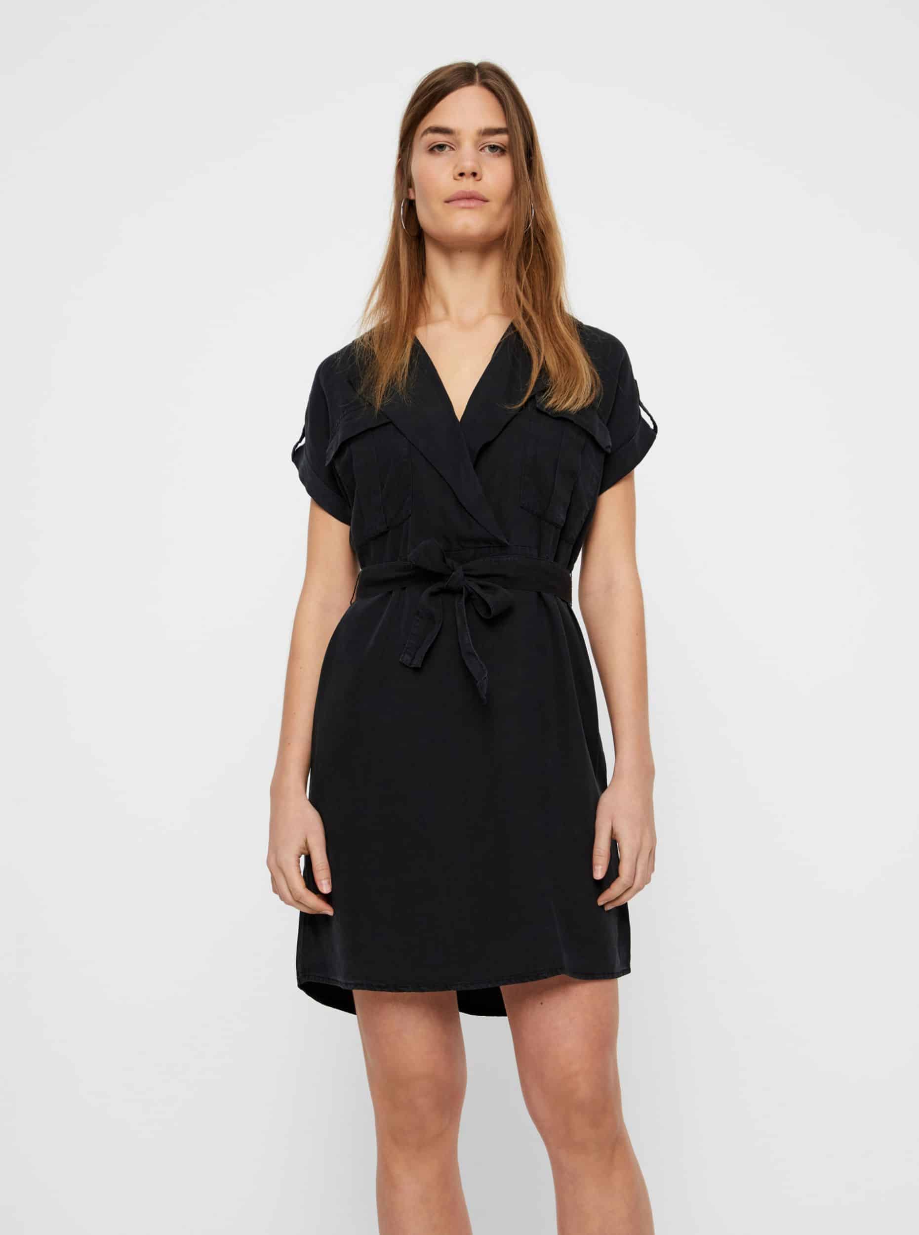 Černé košilové šaty Noisy May Vera