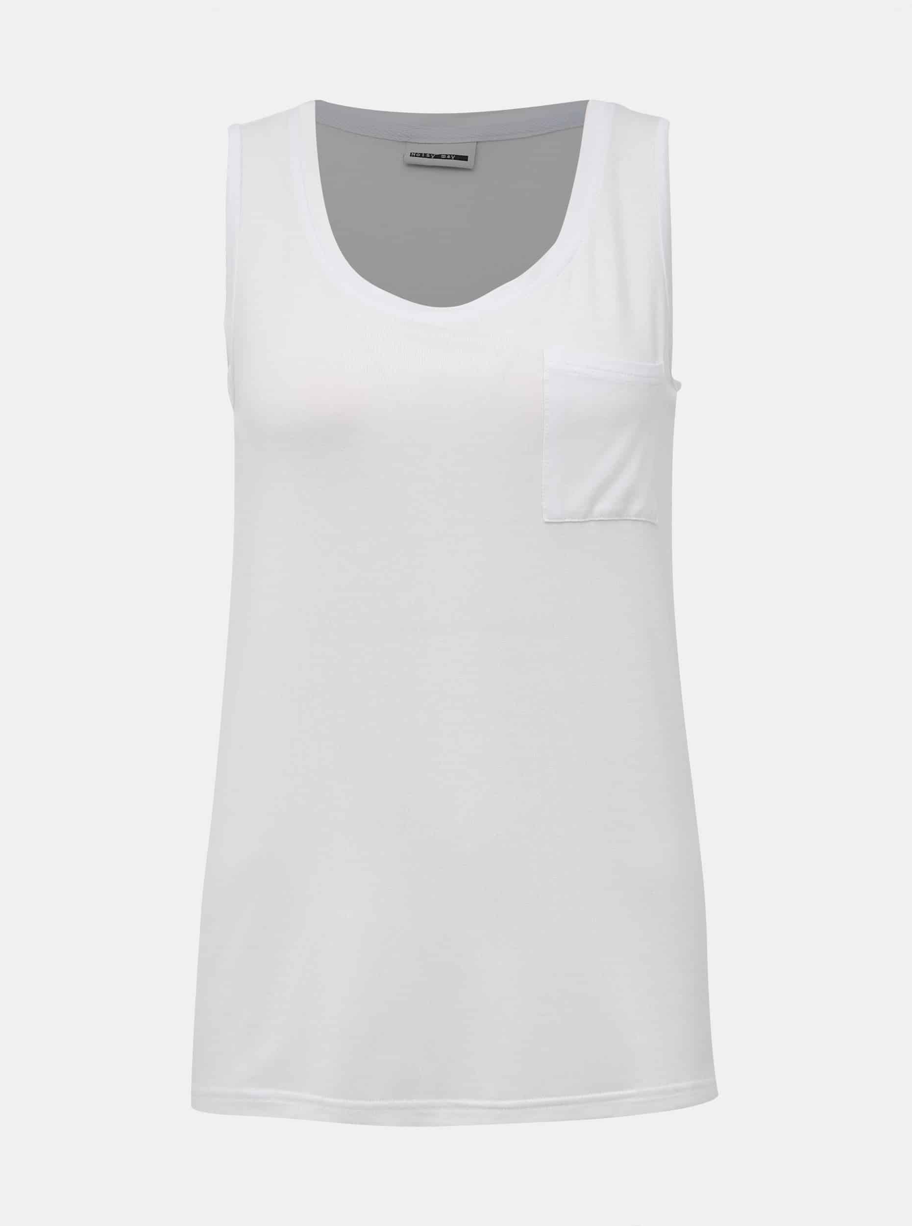 Bílé tílko s kapsou Noisy May Harry