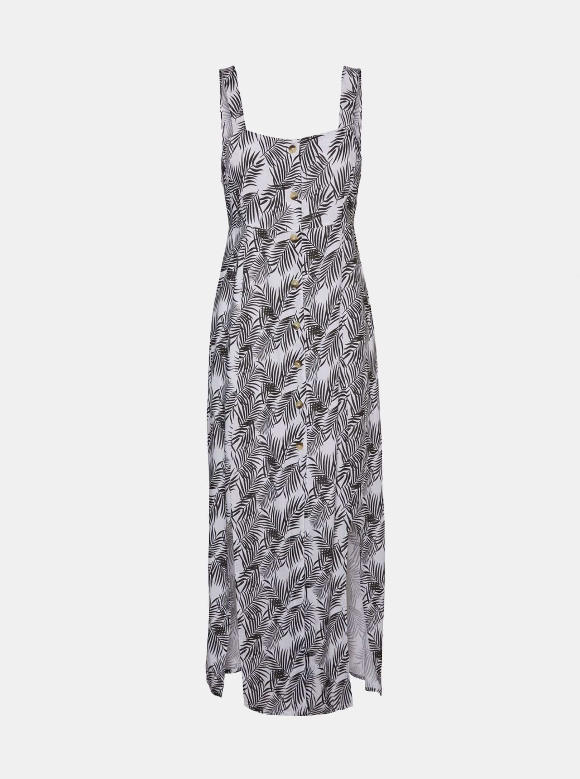 Černo-bílé květované maxišaty Noisy May Miva