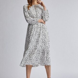 Bílé květované midišaty Dorothy Perkins