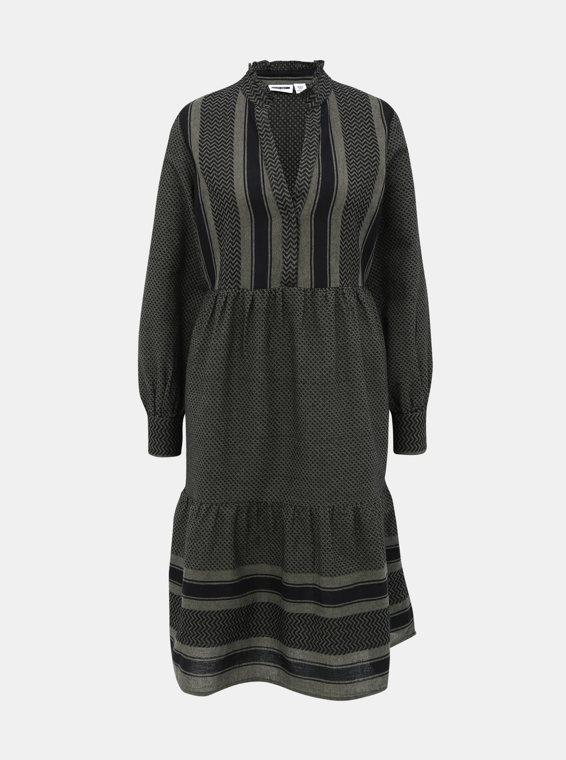 Tmavě zelené vzorované šaty Noisy May Winny