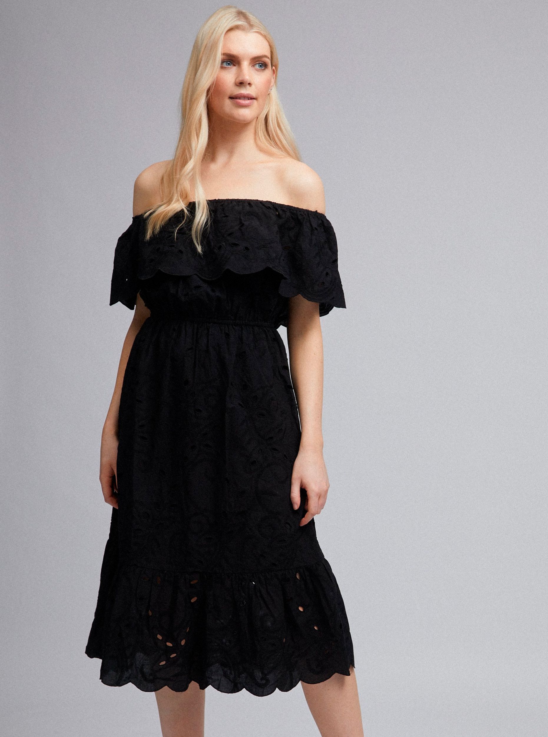 Černé šaty s madeirou Dorothy Perkins