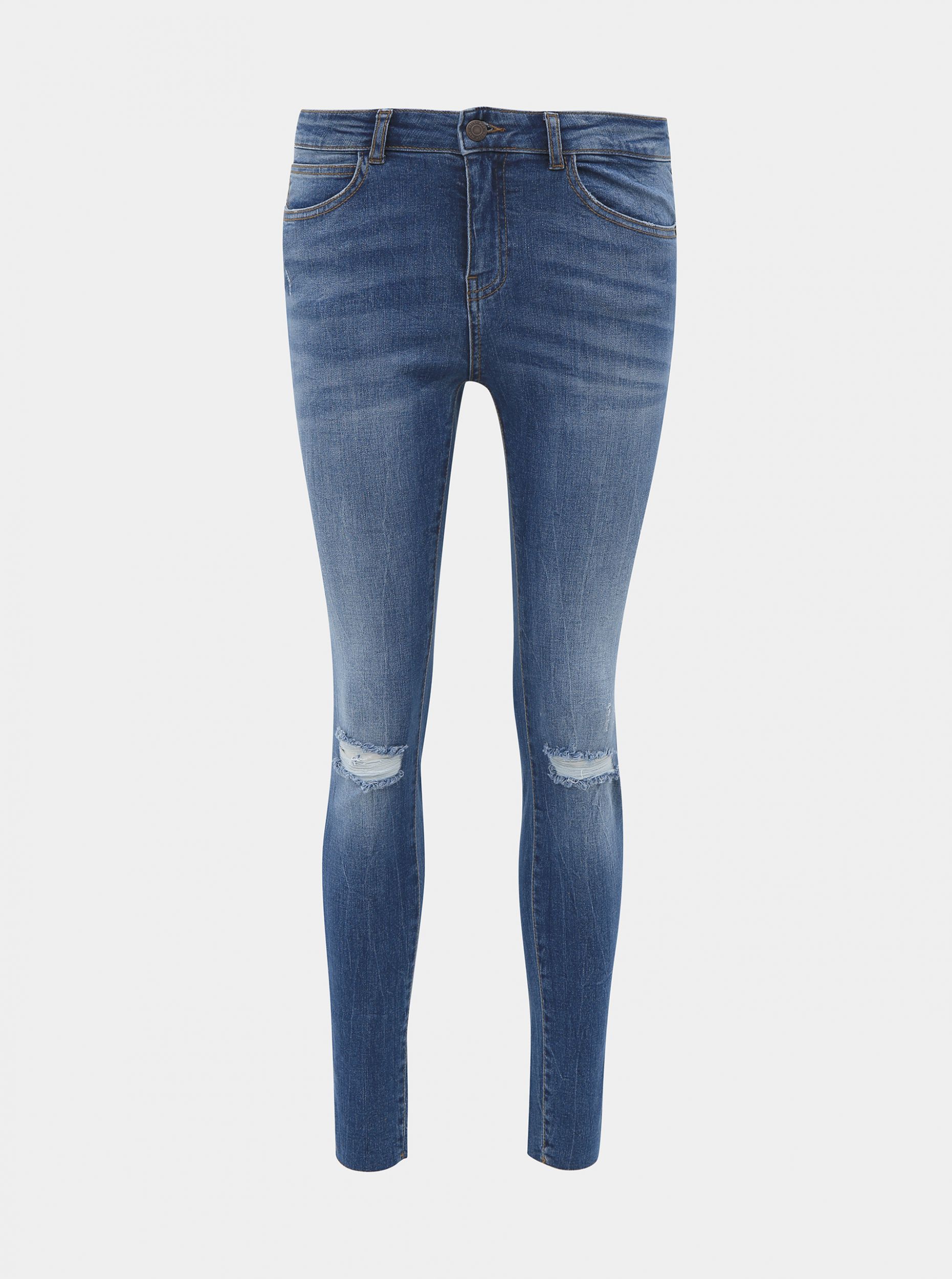 Modré zkrácené skinny fit džíny Noisy May Lucy