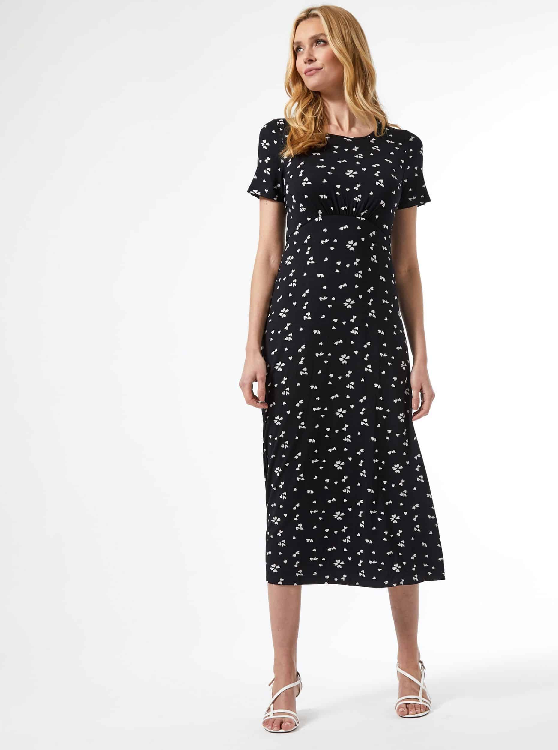 Černé midišaty Dorothy Perkins