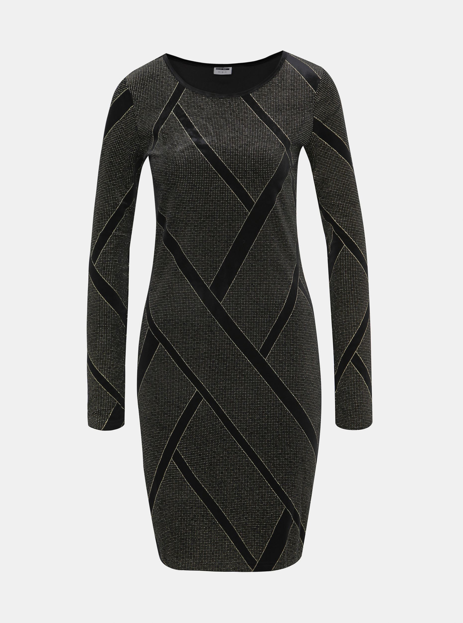 Černé vzorované sametové šaty Noisy May Diva