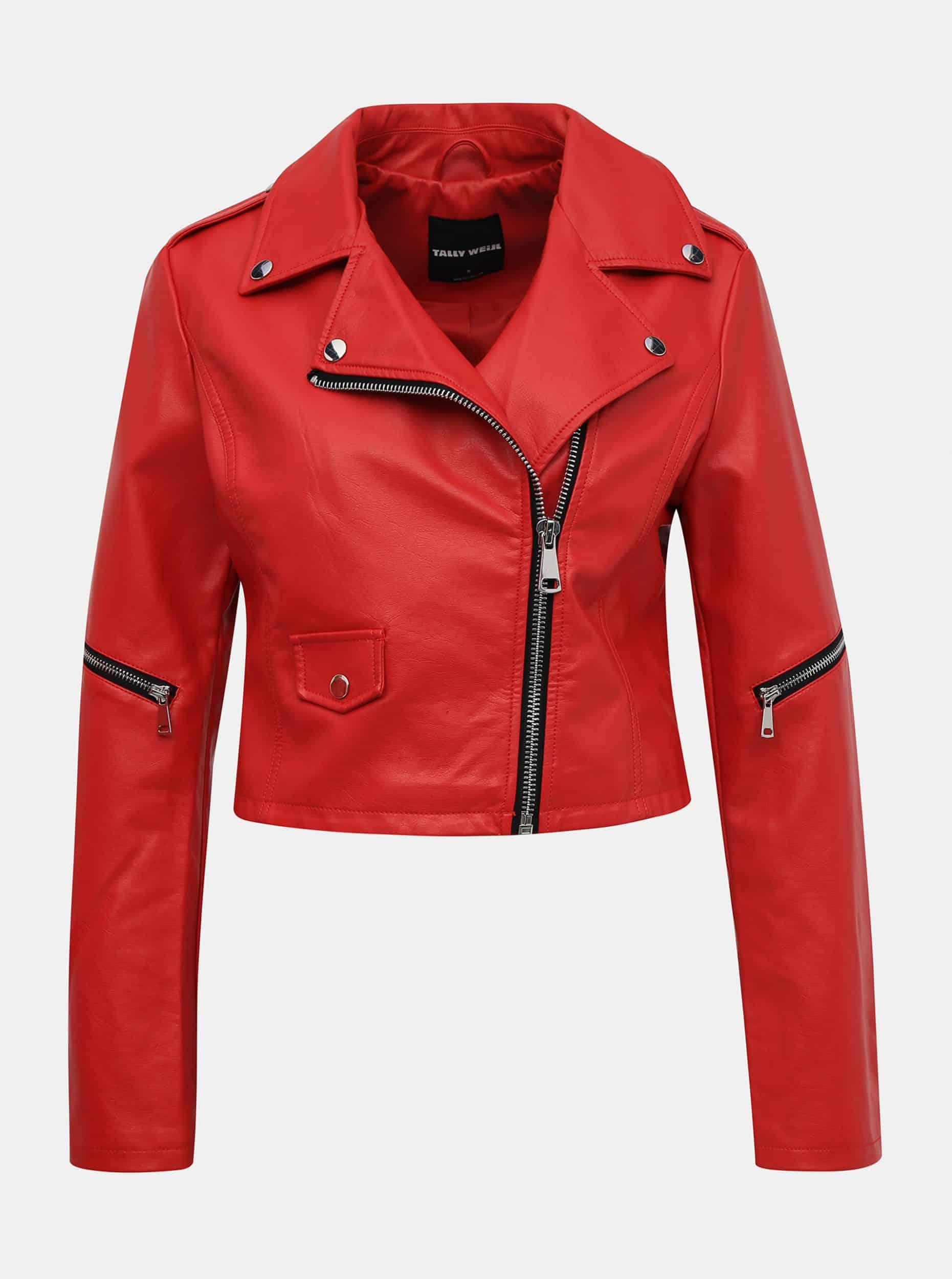Červený koženkový krátký křivák TALLY WEiJL