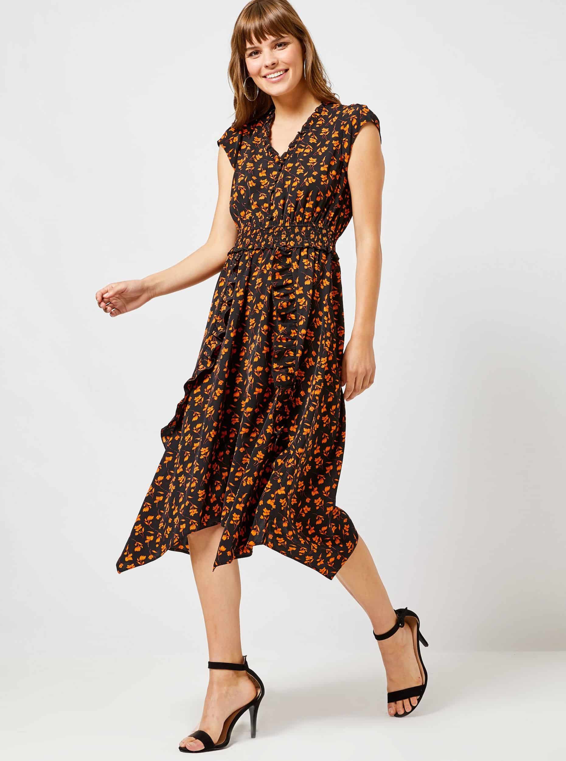 Černé květované šaty Dorothy Perkins