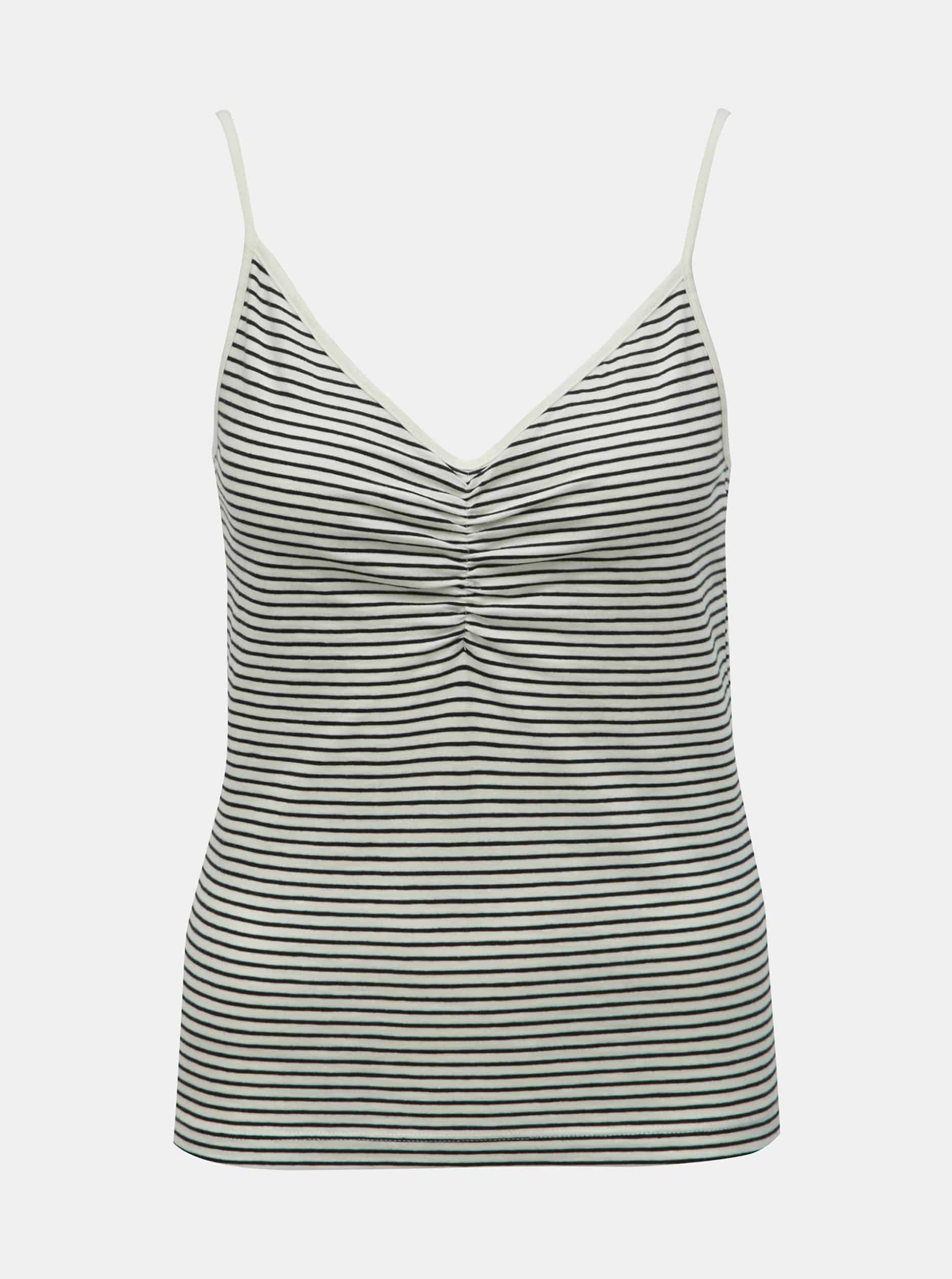 Černo-bílé pruhované tílko Noisy May Cilla