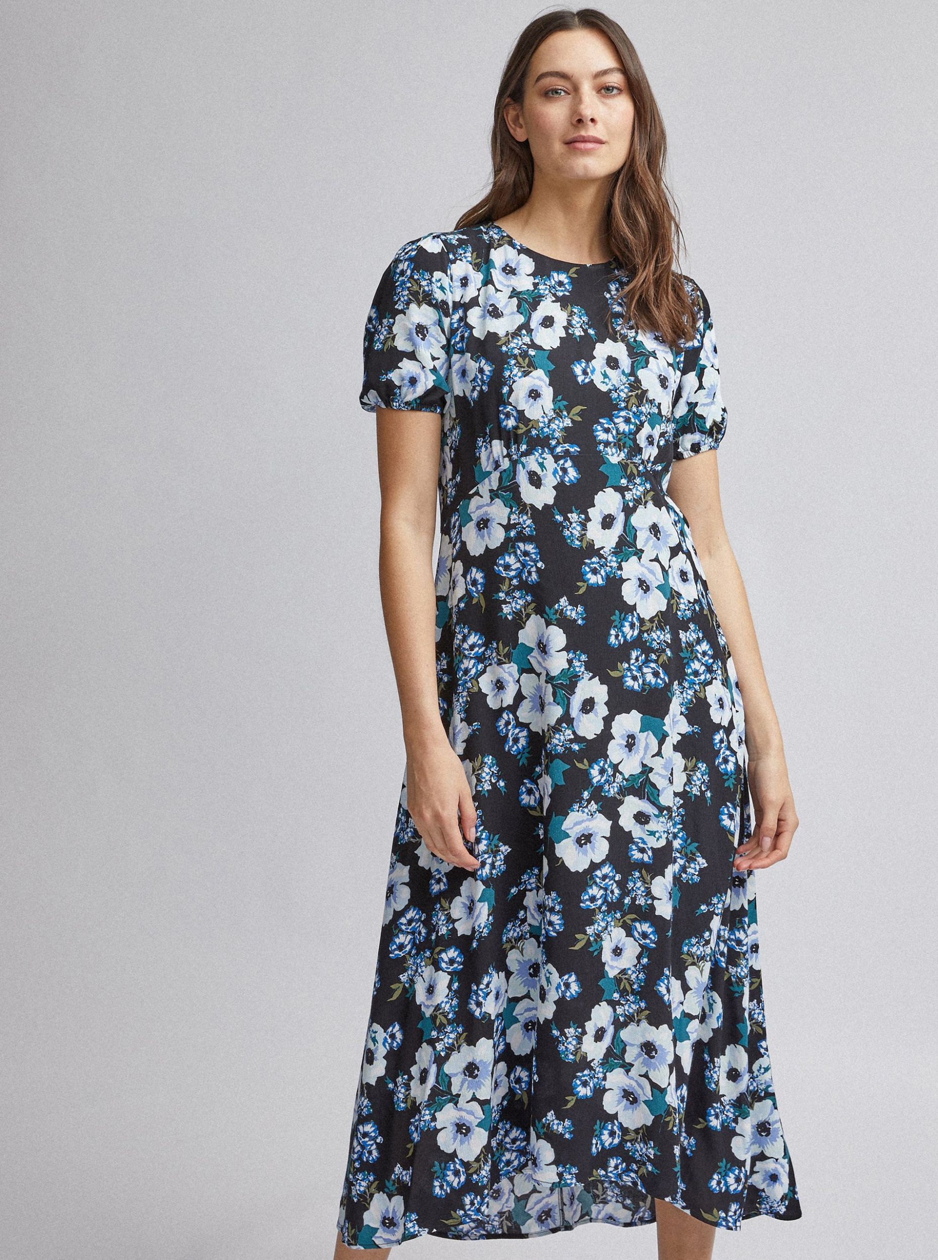 Černé květované maxi šaty Dorothy Perkins